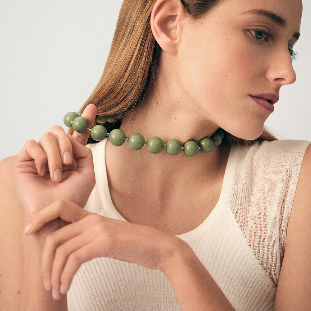 Choker necklace PALAIS ROYAL - Khaki / Gold - Choker necklace  | Agatha