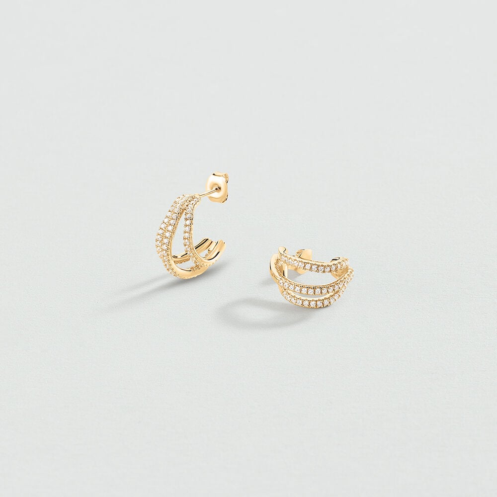 Hoops DAUPHINE - Crystal / Golden - Earrings  | Agatha