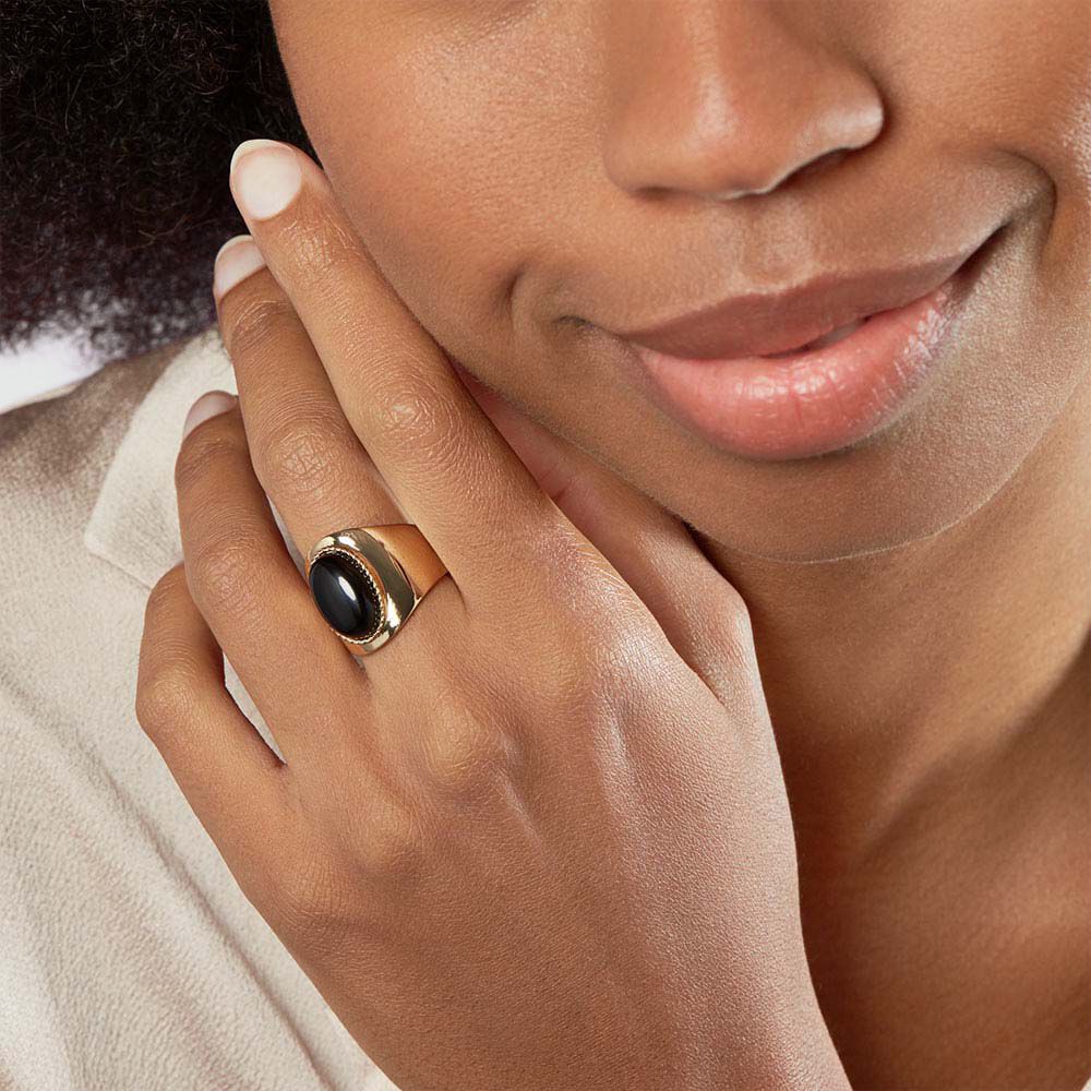 Large ring ALOHA - Onyx - Outlet  | Agatha