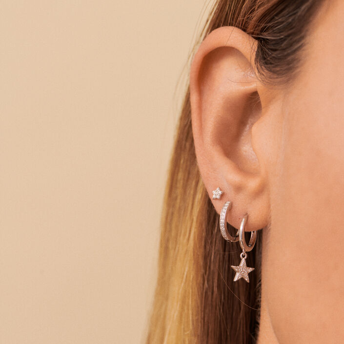 Piercing stud STARBRIL - Crystal / Silver - All jewellery  | Agatha