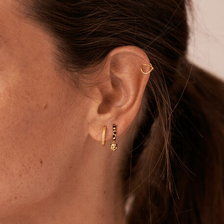 Hoop piercing LEOPARD - Black / Gold - All jewellery  | Agatha