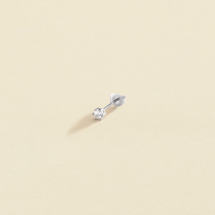 Piercing stud ZIRCON - Crystal / Silver - All jewellery  | Agatha