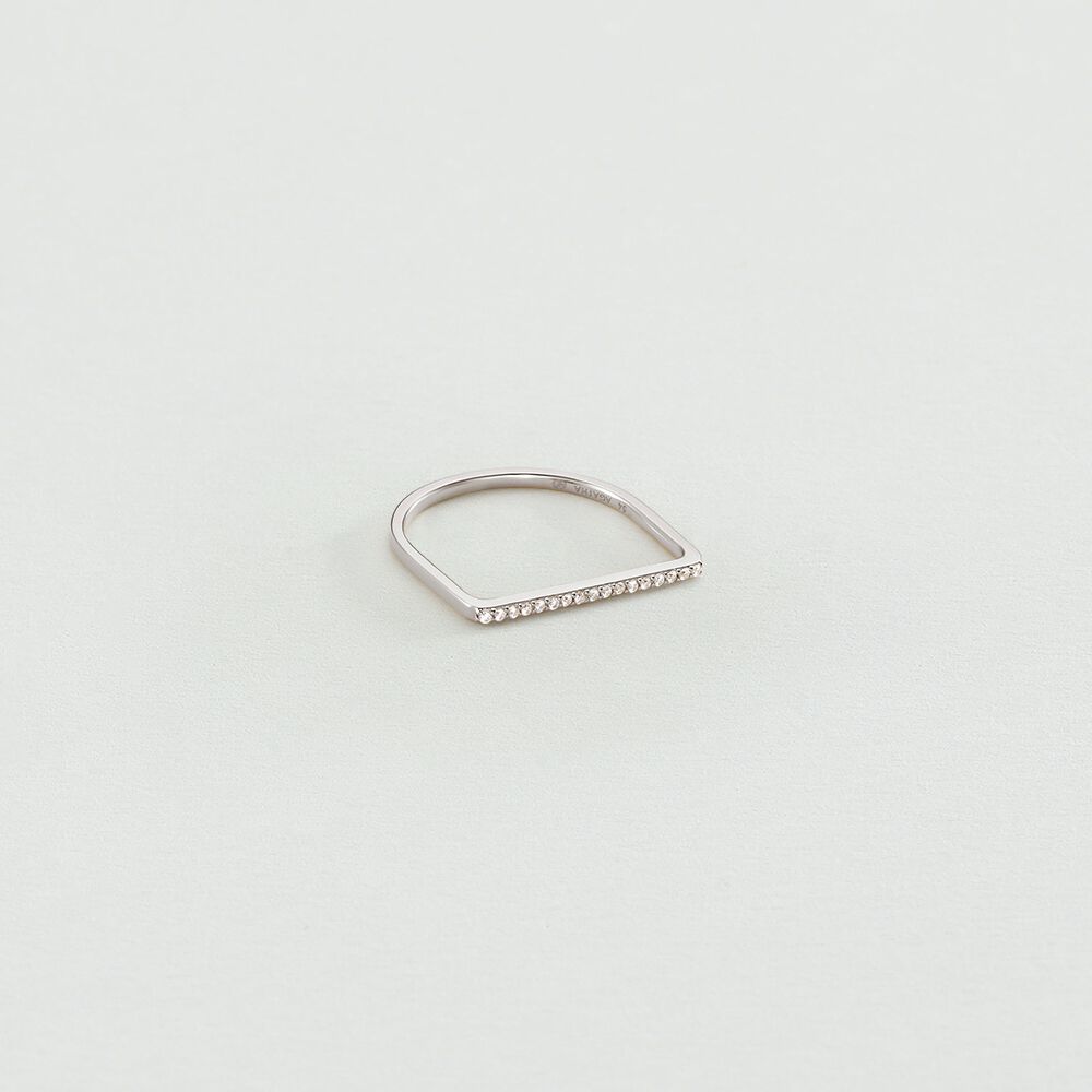 Thin ring BARSHINE - Crystal / Silver - Genuine silver  | Agatha