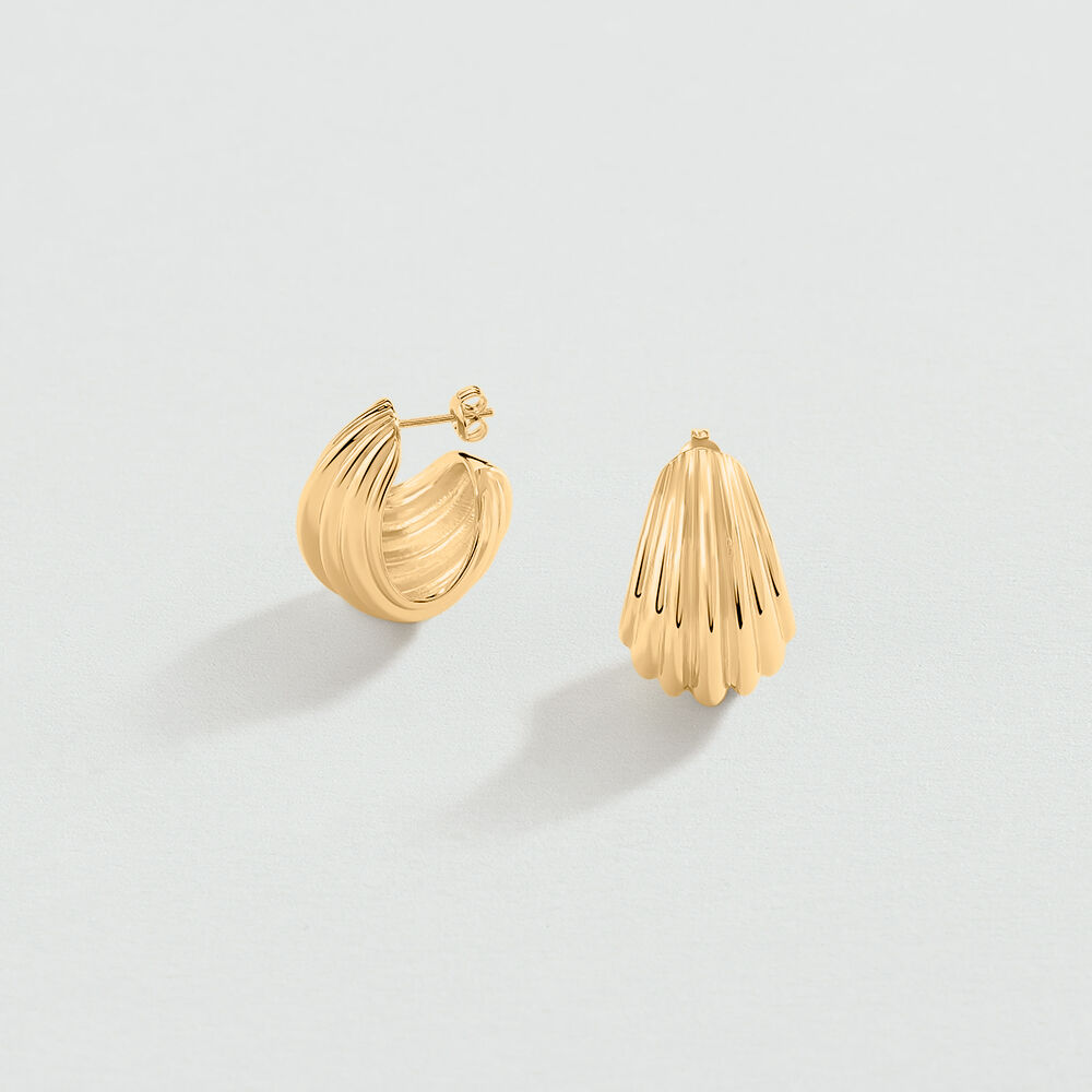 Hoops N-13 - Golden - Earrings  | Agatha