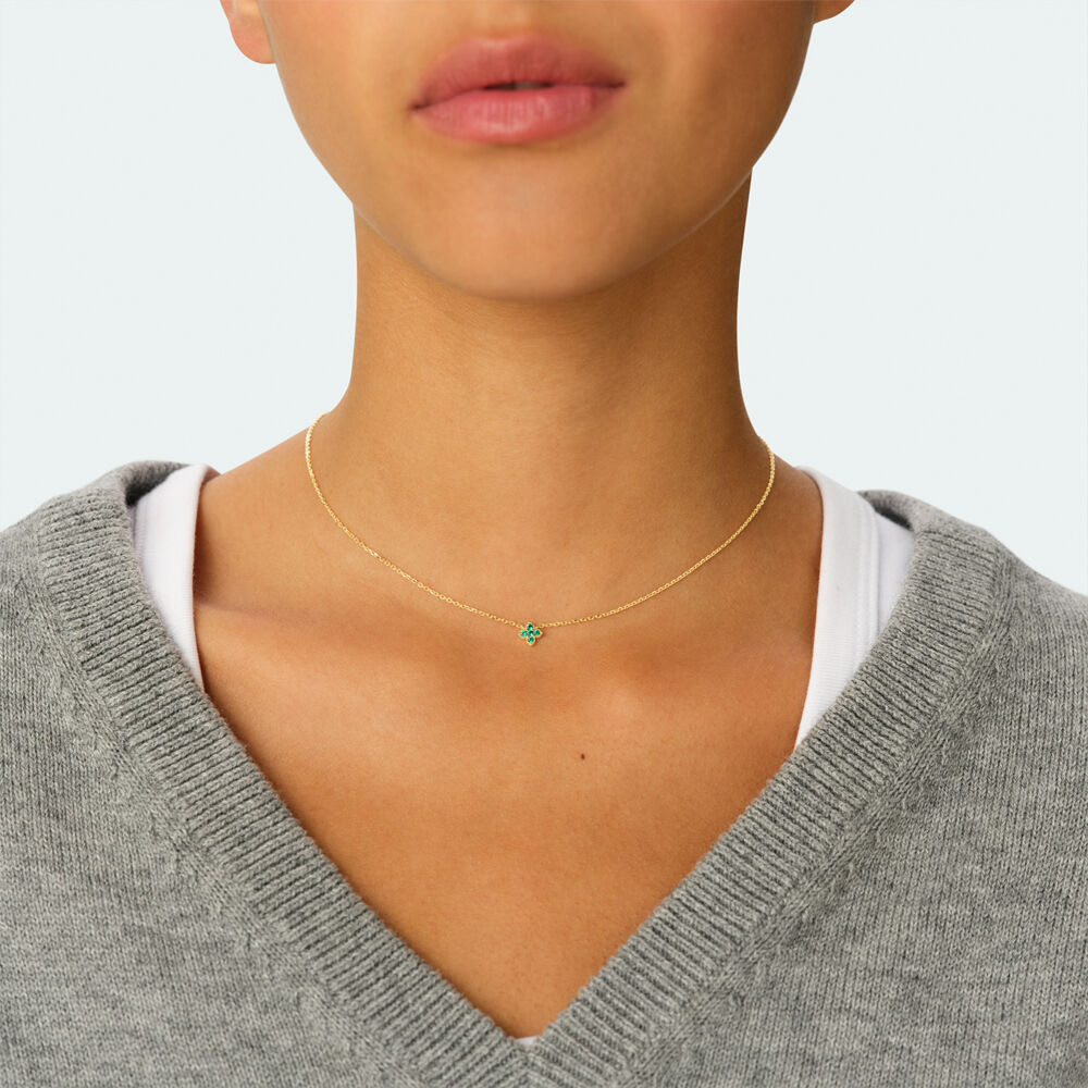 Choker necklace BELOVED - Green / Golden - Beloved  | Agatha
