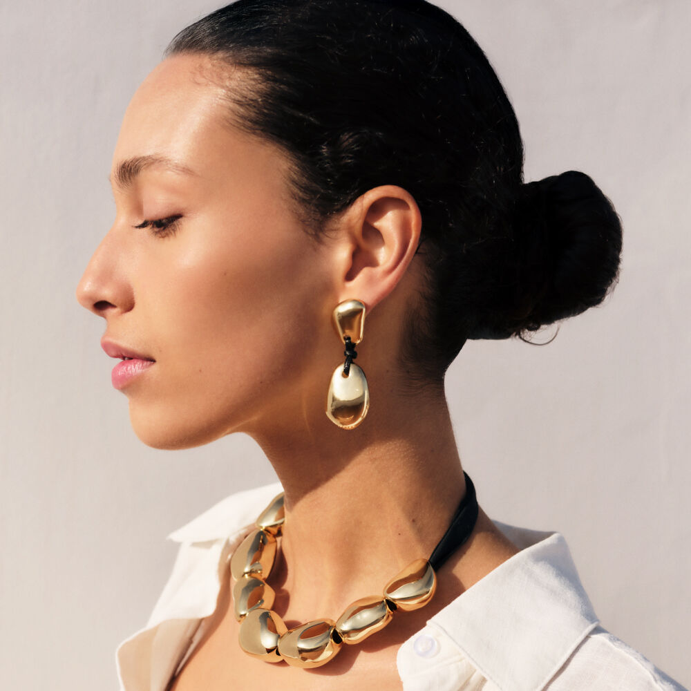 Mid-length necklace ODYSSEE - Black / Gold - Mid-length necklace  | Agatha