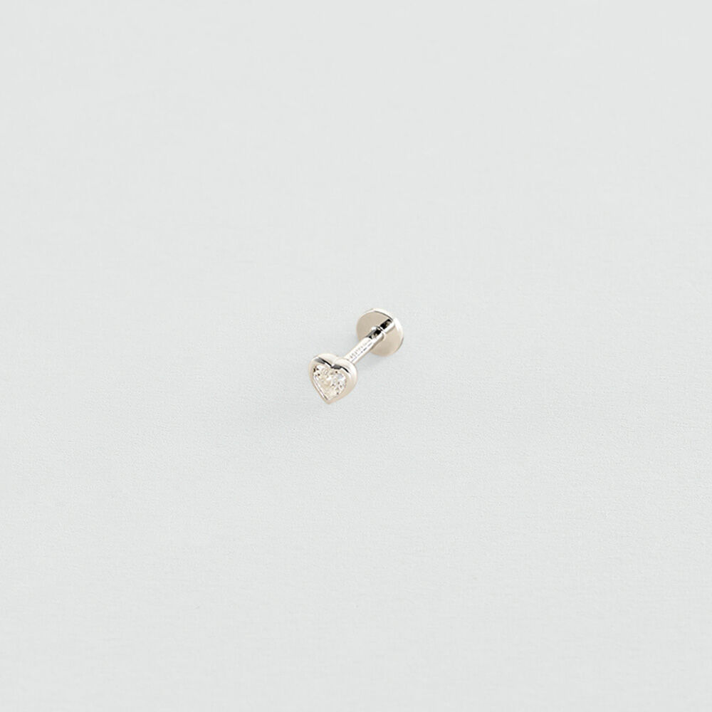 Piercing stud HEART MIX & MATCH - Crystal / Silver - Genuine silver  | Agatha