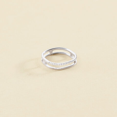 Thin ring SISSI - Crystal / Silver - All jewellery  | Agatha