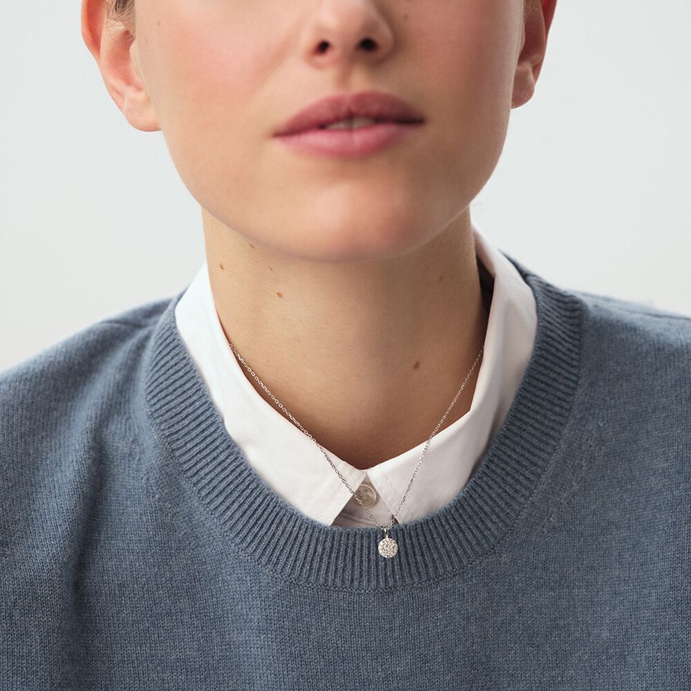 Choker necklace CRYSTAL - Crystal / Silver - Genuine silver  | Agatha