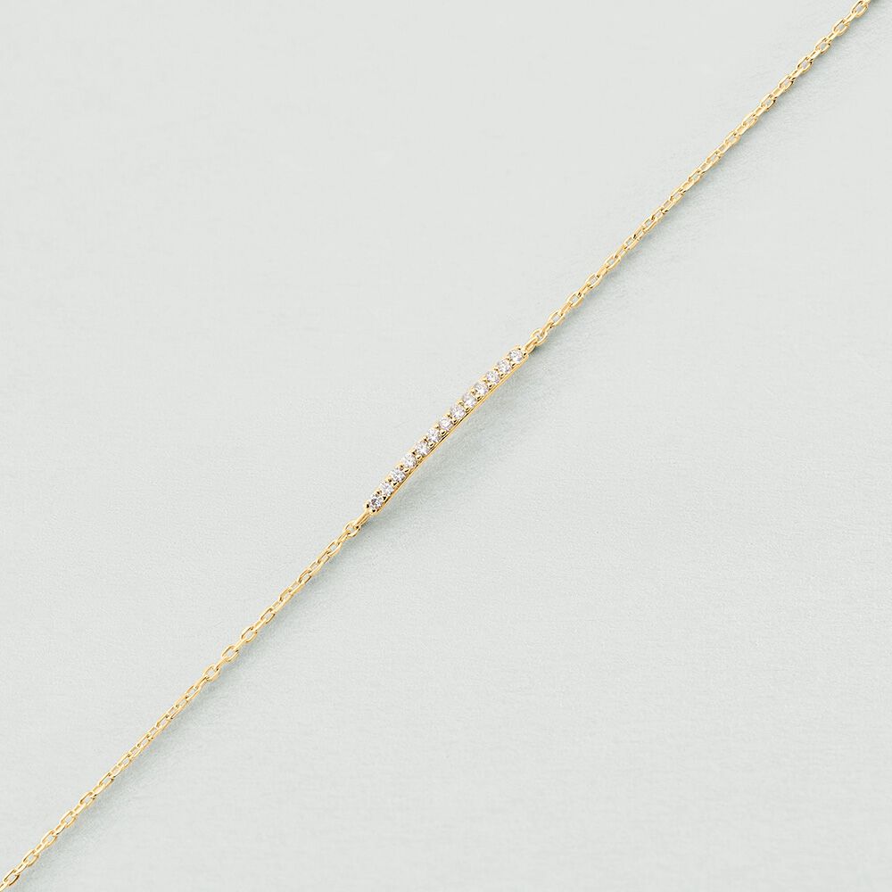 Link bracelet BARSHINE - Crystal / Golden - Genuine silver  | Agatha