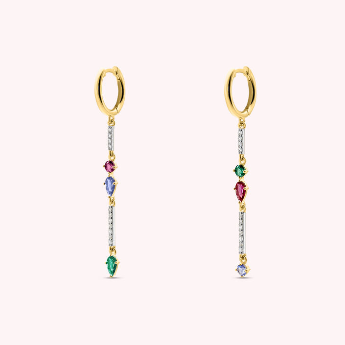 Long earrings ASTRE - Multicolor / Gold - All earings  | Agatha