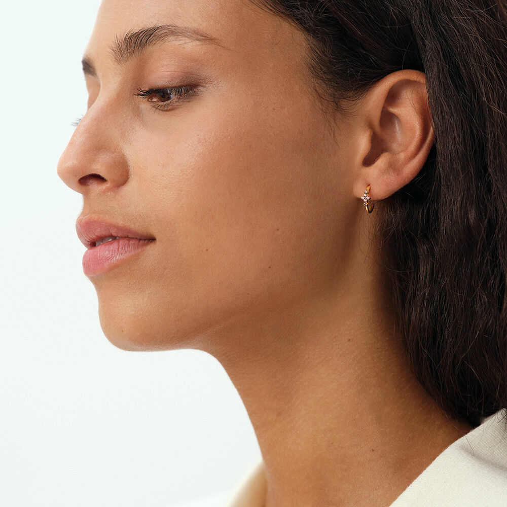 Hoops BELOVED - Pink / Gold - Genuine silver  | Agatha