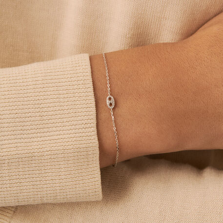 Link bracelet ETREINTE - Crystal / Silver - All bracelets  | Agatha