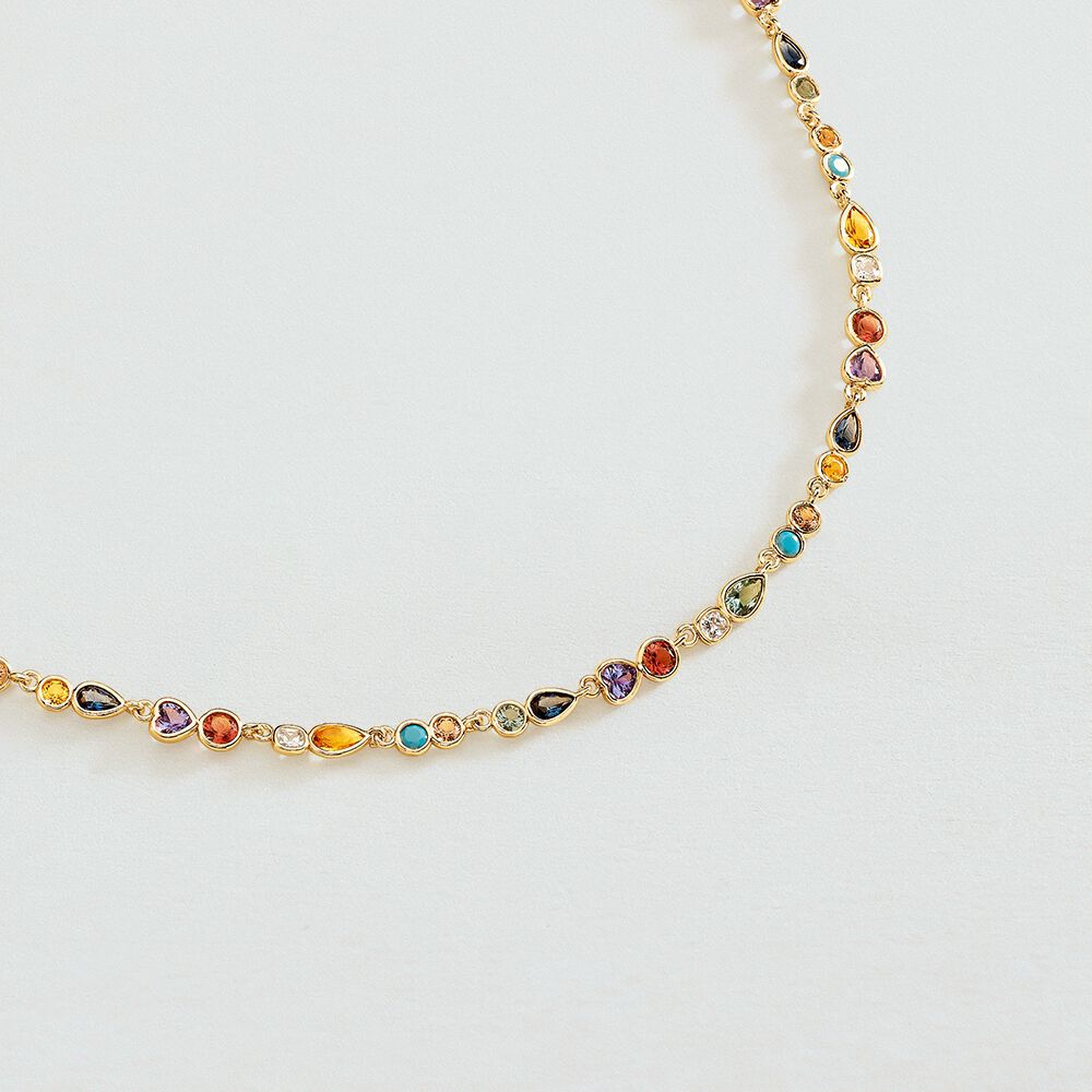 Choker necklace CANDY - Multicolor / Gold - Choker necklace  | Agatha