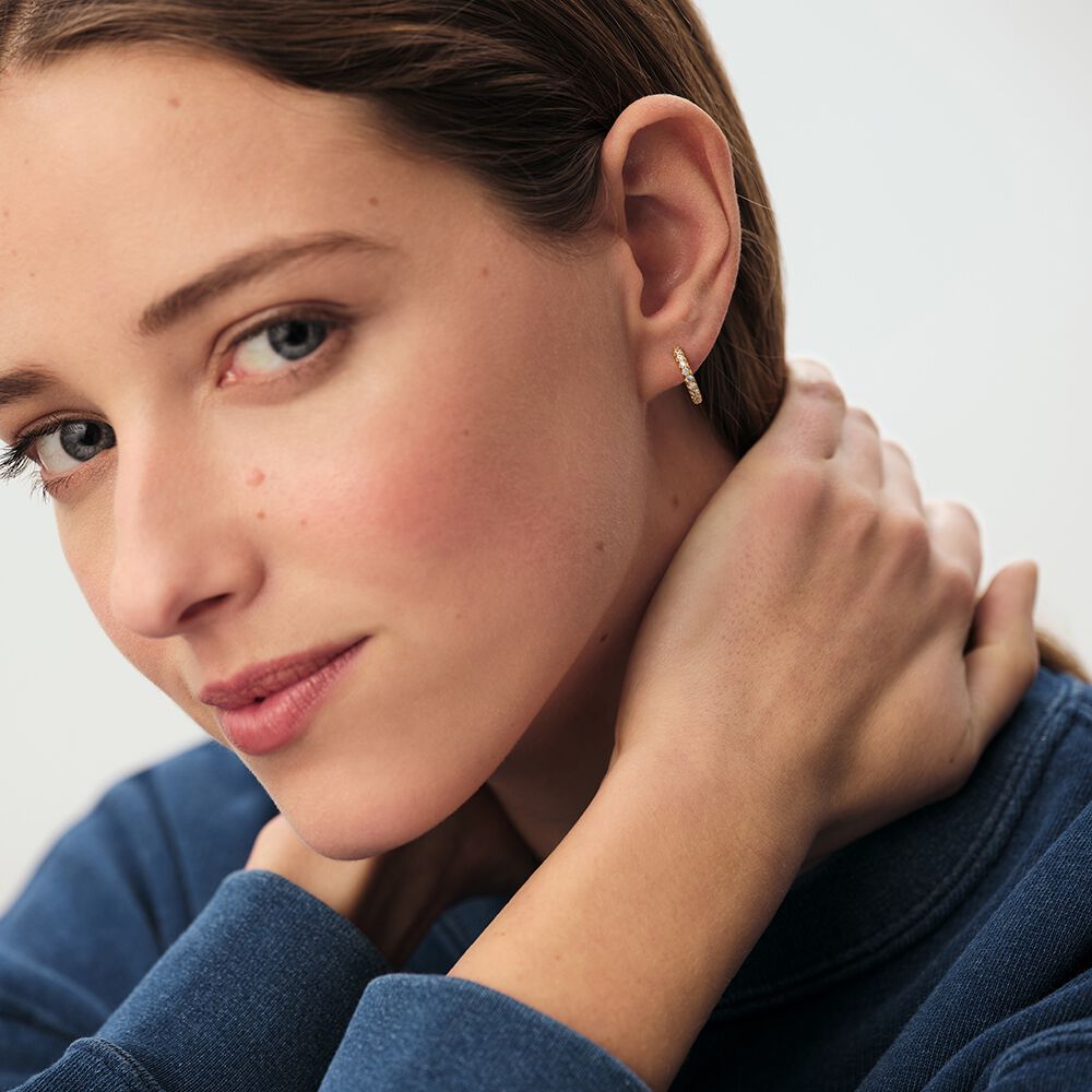 Hoops RONDOU - Crystal / Golden - Earrings  | Agatha