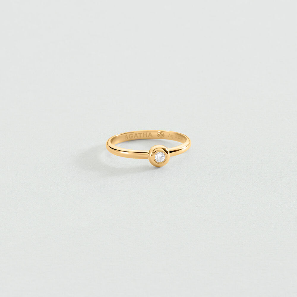 Thin ring OD&Eacute;ON - Crystal / Golden - Rings  | Agatha