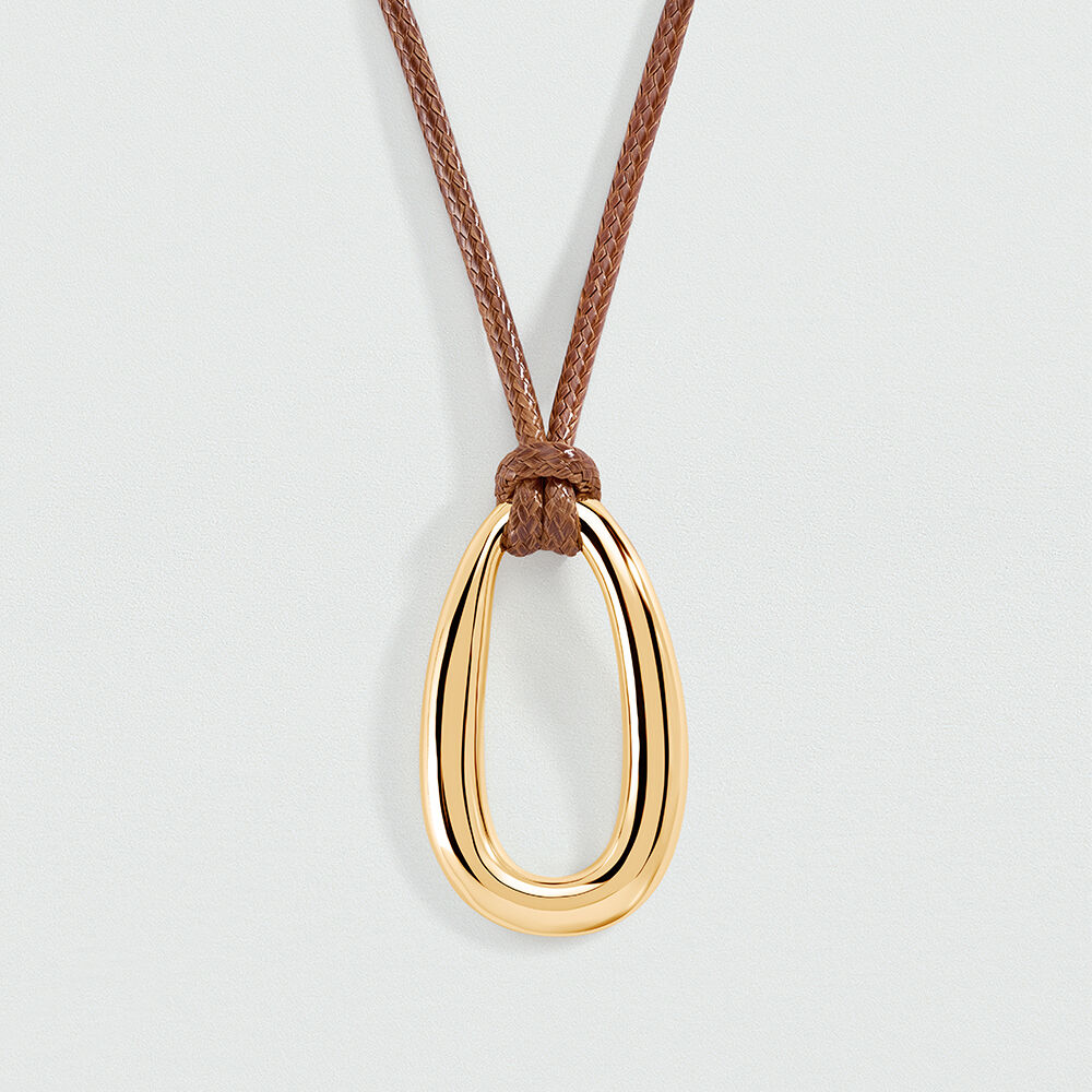 Long necklace ABBESSES - Brown / Gold - Long necklace  | Agatha