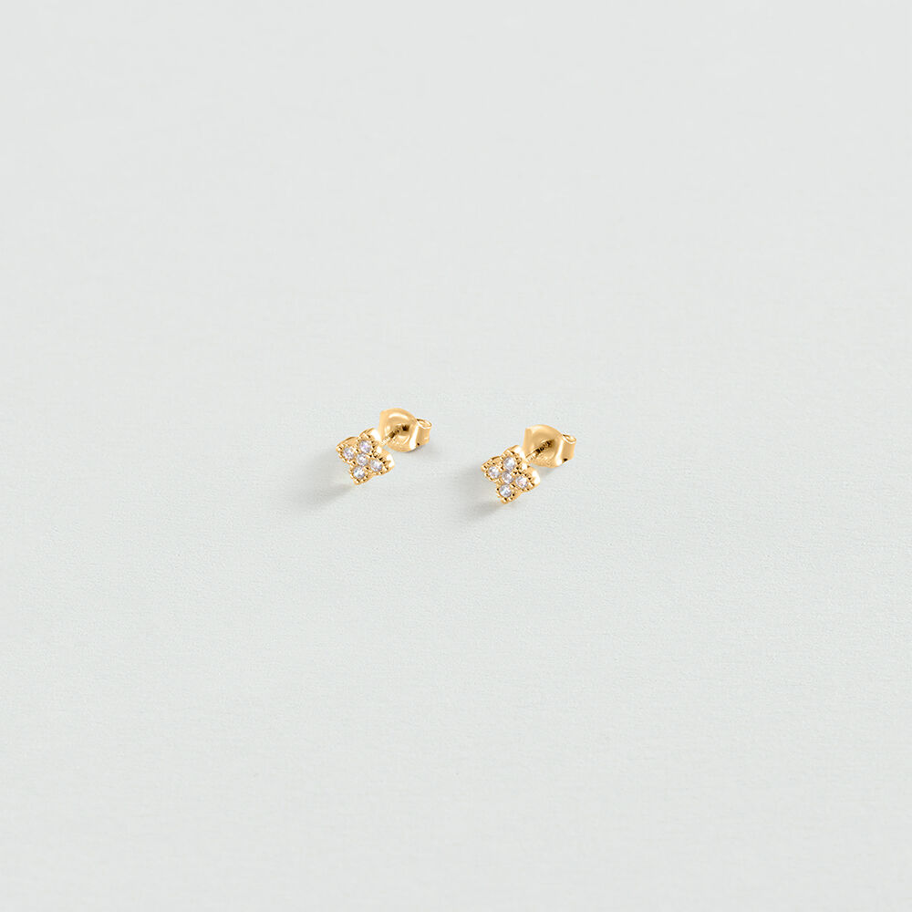 Stud earrings BELOVED - Crystal / Golden - Earrings  | Agatha