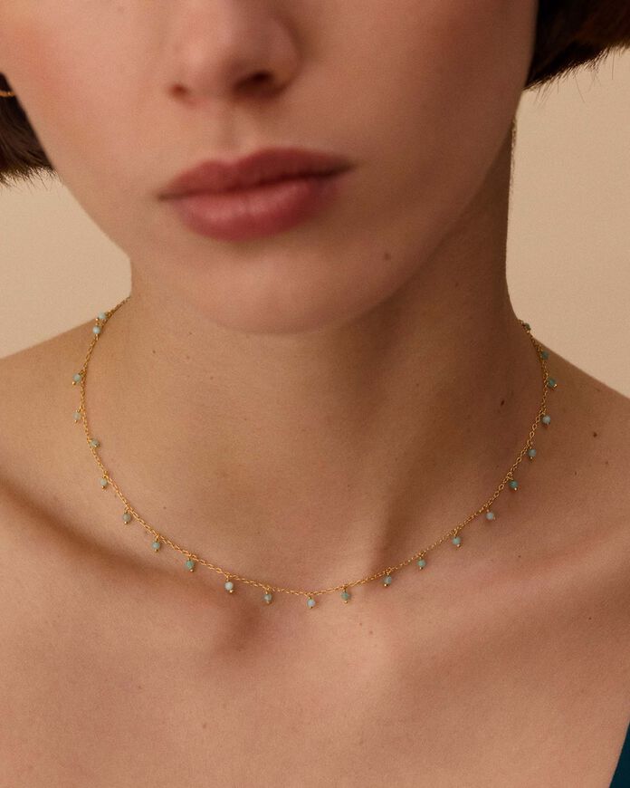 Choker necklace DANGLE - Amazonite - All jewellery  | Agatha
