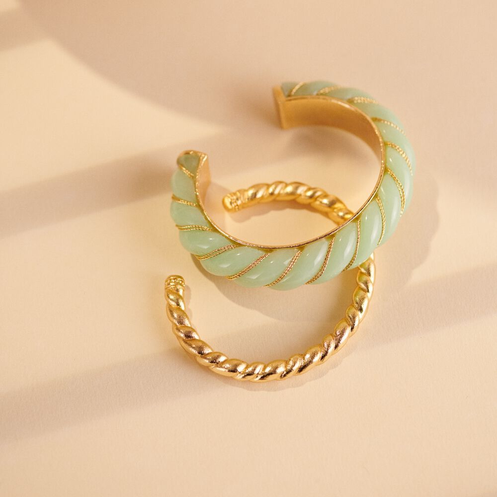 Bangle TORSADES - Green / Golden - All jewellery  | Agatha