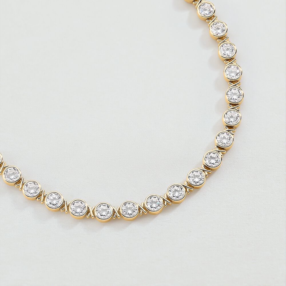 Choker necklace N-13 - Crystal / Golden - Choker necklace  | Agatha