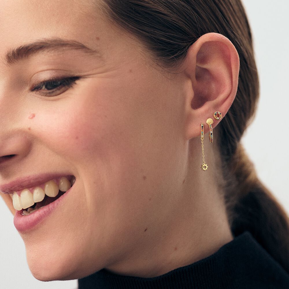 Piercing stud RAINBOW - Multicolor / Gold - Genuine silver  | Agatha