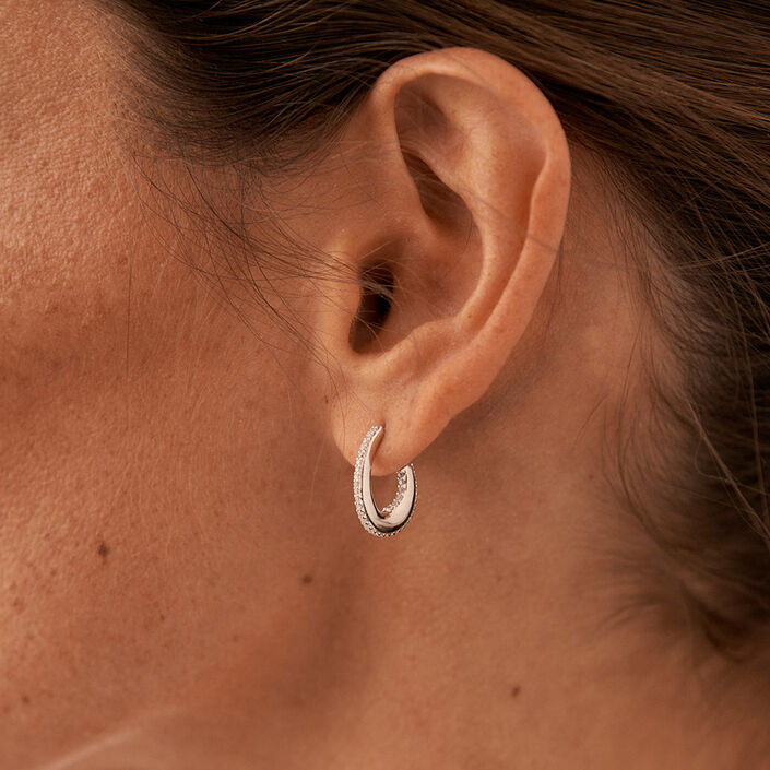 Hoops GEMINI - Crystal / Silver - All jewellery  | Agatha