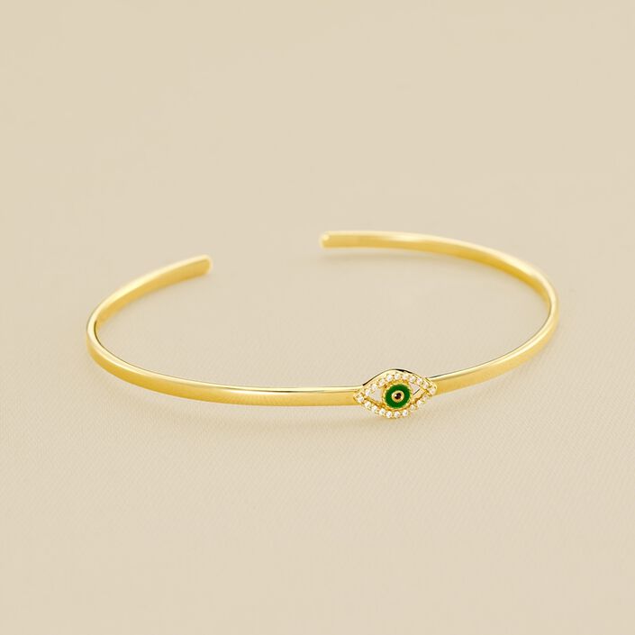 Bangle LUCKY EYE - Green / Golden - All jewellery  | Agatha