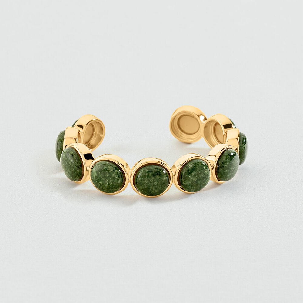 Bangle STONE BATIGNOLLES - Green / Golden - Bangle  | Agatha