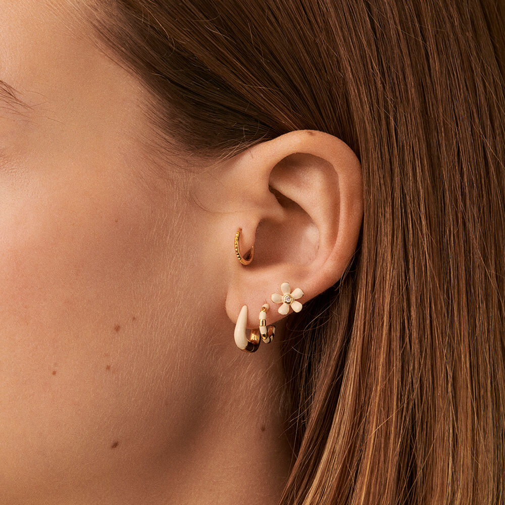 Hoops EAR4SUZIE - White / Gold - Earrings  | Agatha