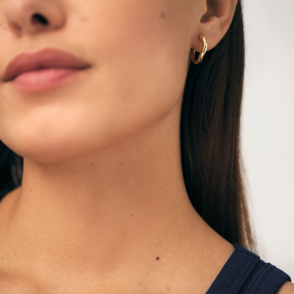 Hoops WAVY HOOPS - Golden - Earrings  | Agatha