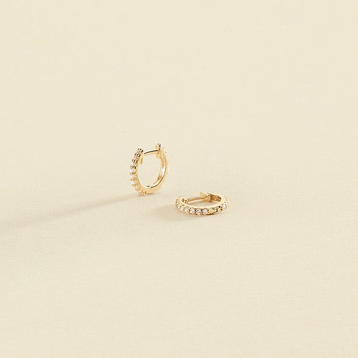 Hoops AUSTRAL - Crystal / Golden - All earings  | Agatha