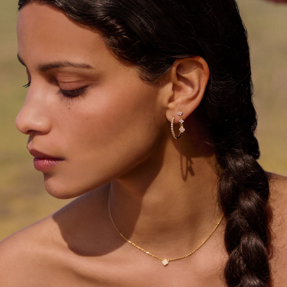 Long earrings BELOVED - Crystal / Golden - Earrings  | Agatha