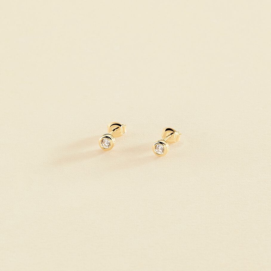 Stud earrings BRILLANT - Crystal / Gold - All earings  | Agatha
