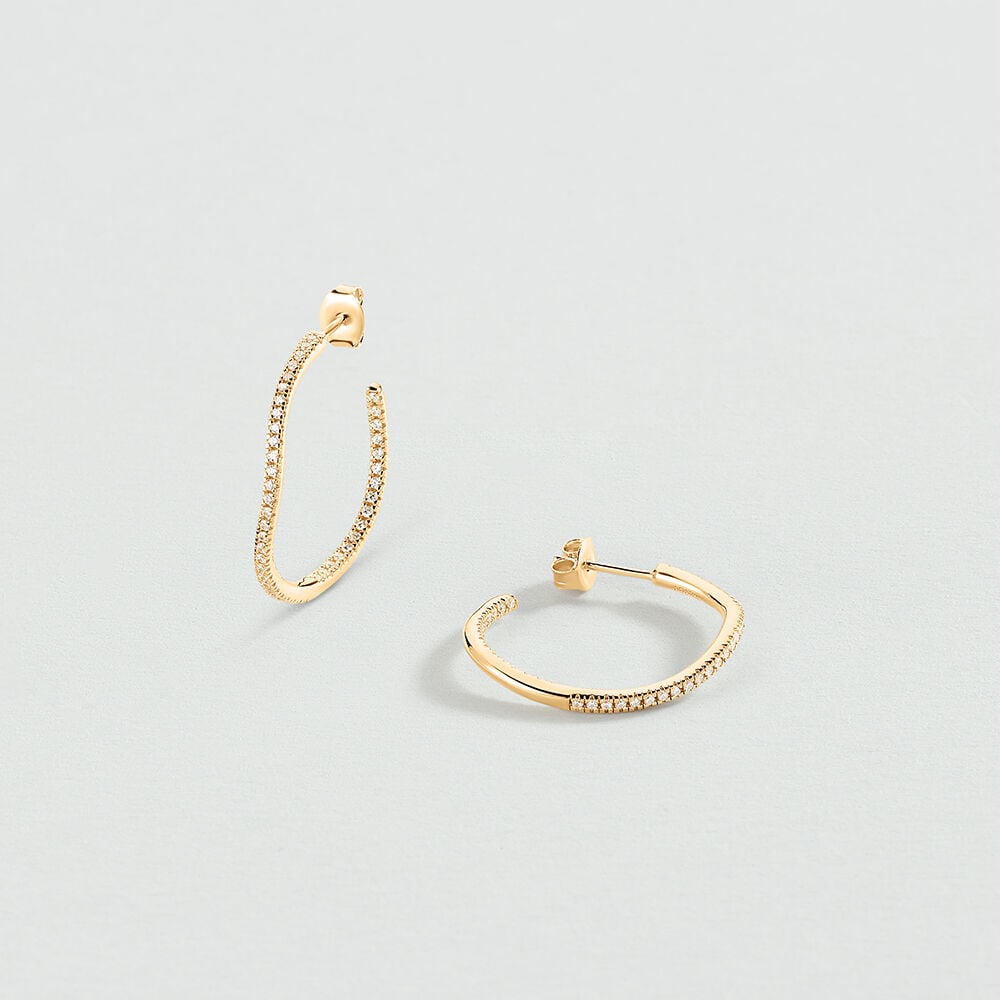 Hoops DAUPHINE - Crystal / Golden - Earrings  | Agatha