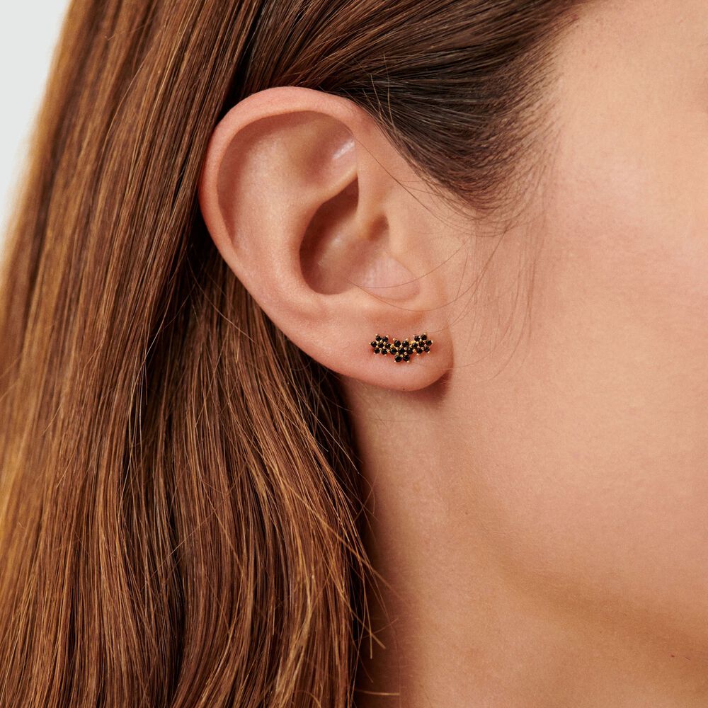 Piercing stud TRIOFLOR - Black / Gold - Jewellery  | Agatha