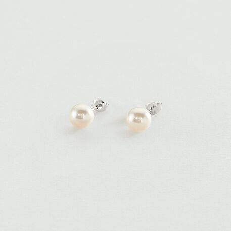 Stud earrings PERL - Pearl / Silver - All earings  | Agatha