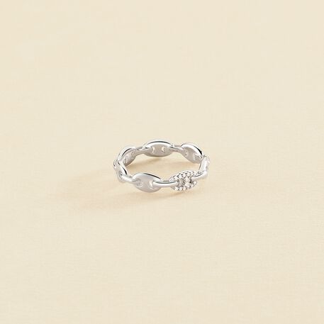 Thin ring ETREINTE - Crystal / Silver - All jewellery  | Agatha