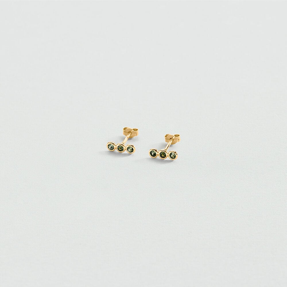 Stud earrings OD&Eacute;ON - Green / Golden - Earrings  | Agatha