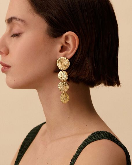 Long earrings ASTREE - Golden - All jewellery  | Agatha