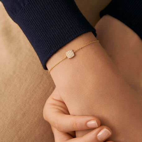 Link bracelet GLORIA - Crystal / Golden - All bracelets  | Agatha