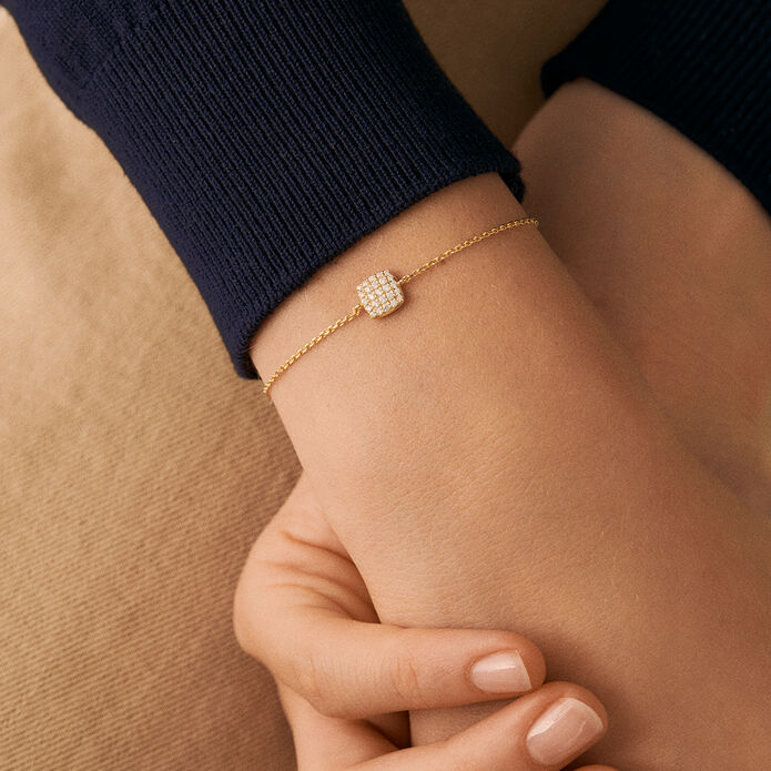 Link bracelet GLORIA - Crystal / Golden - All bracelets  | Agatha