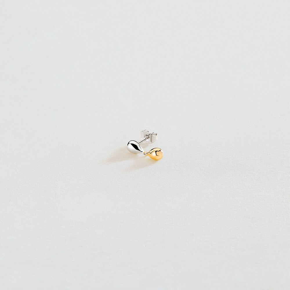 Piercing stud LORIE - Bicolor - Genuine silver  | Agatha