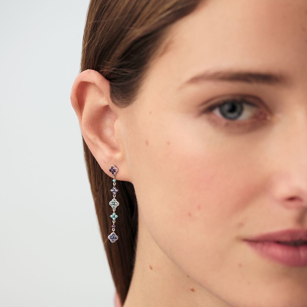 Long earrings BELOVED - Multicolor / Silver - Genuine silver  | Agatha