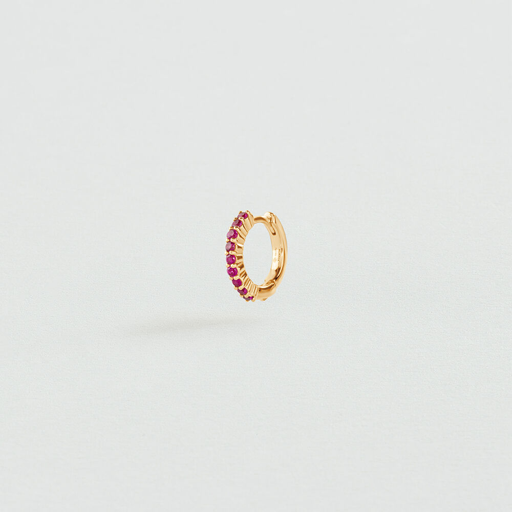 Single hoop earring MIX & MATCH - Pink / Gold - Earrings  | Agatha