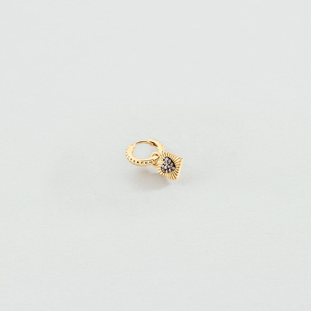 Hoops DIAMONDS - Gold / Gun - Earrings  | Agatha