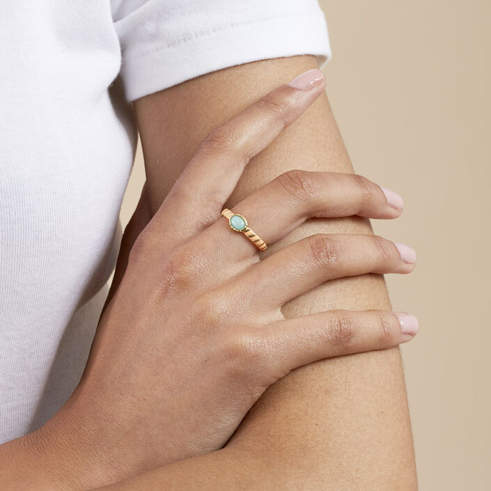 Thin ring ARLEQUIN - Orange / Gold - All jewellery  | Agatha