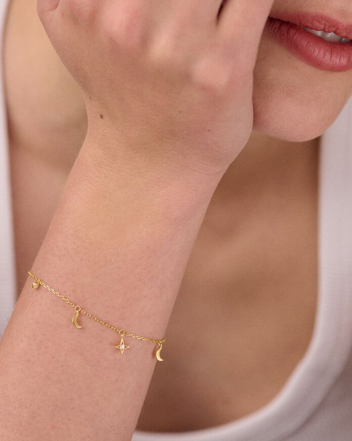 Link bracelet GALAXY - Crystal / Golden - All jewellery  | Agatha
