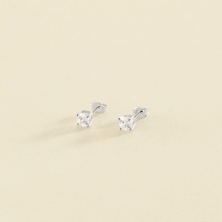 Stud earrings SOL - Crystal / Silver - All earings  | Agatha