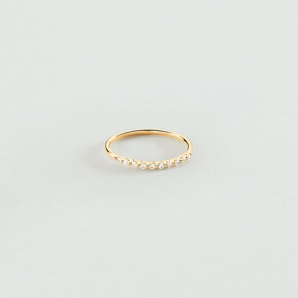 Thin ring BELOVED - Crystal / Golden - Jewellery  | Agatha